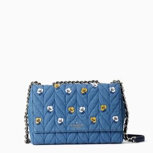 Kate Spade Applique Quilted Denim Shoulder Bag
